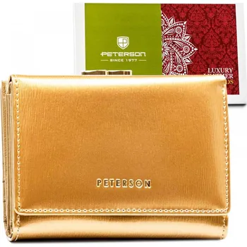 Luxusní dámská kožená peněženka Peterson Deniz, zlatá