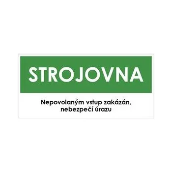 STROJOVNA, zelená, plast 2 mm 190x90 mm