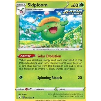 Sběratelská karetní hra Pokémon EVS 003/203 Skiploom - Evolving Skies Stav: Near Mint, Verze: REVERSE HOLO
