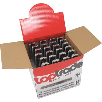 Pracovní nůž nůž odlamovací, hliníkový, v prodejním kartonu, sada 24 ks, 18 mm 3.00 Kg TOP Sklad4 200194 (3.00 Kg TOP Sklad4 200194)