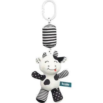 Kočárek Závěsná hračka nejen do kočárku BLACK&WHITE - Kravička