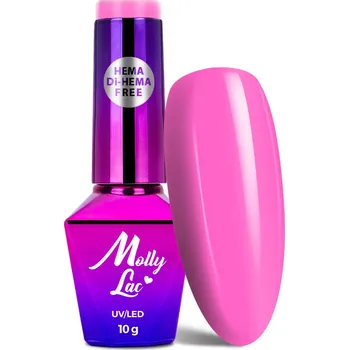 Přípravek na nehty MollyLac Molly Lac hybridní lak Power Flower Fuchsia HEMA/Di-HEMA Free č.724 10g