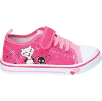 Dívčí polobotky American Club Dětská plátěnka na suchý zip American Club 609/25 fuxia - 30