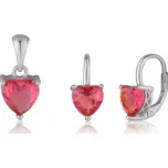 Stříbrná souprava rudé Srdce
