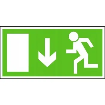 Únikový východ (šipka dolů) | samolepka, 210x105mm