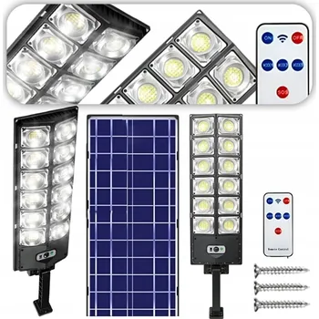 Venkovní osvětlení VÝKONNÁ SOLÁRNÍ LAMPA 1200W SE SENZOREM POHYBU A SOUMRAKU + DÁLKOVÉ OVLÁDÁNÍ