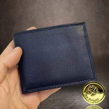 Tvujoriginal Malá, ale šikovná, navíc monogram zdarma, kožená úžasně modrá peněženka Modrá