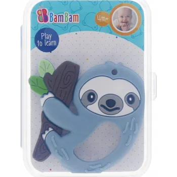 Kousátko na zuby, ortodontické BamBam, kaučukové, modré