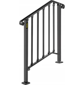 Zábradlí Zábradlí ke schodům Snadné čištění Vstupní madlo pro 2 nebo 3 schody Černá