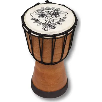 Jednotlivý buben Djembe buben - Tichá síla slonů výška 20 cm, vhodné i pro začátečníky, ze dřeva a kůže