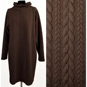 Pletenina v hnědé barvě s copánky 13423/170