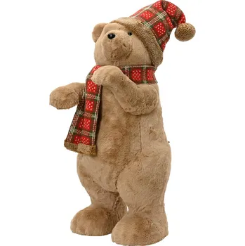 Vánoční dekorace Kaeming Vánoční dekorace XMAS MÉĎA S ČEPIČKOU, 35X39X90 cm, KSD