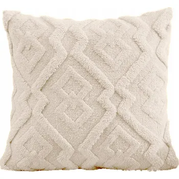 Povlak na dekorativní polštářek Dekorativní povlak na polštář 45x45 cm, boho styl, světle béžový