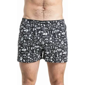 Trenýrky Pánské trenýrky Meatfly Agostino Double Pack černá/šedá XL