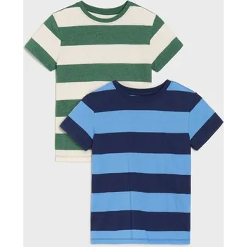 Dětská móda Sinsay - Pruhované trička 2 balení - mid blue - 060FT-52X - 060FT-52X-104