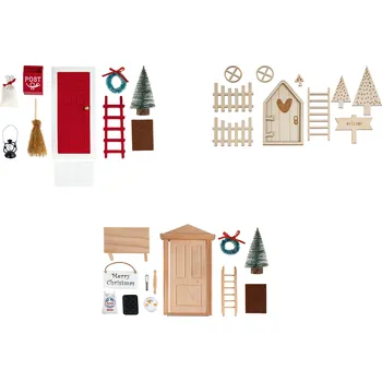 Vánoční dekorace LIVARNO home Dveře pro vánočního skřítka s příslušenstvím Dřevo