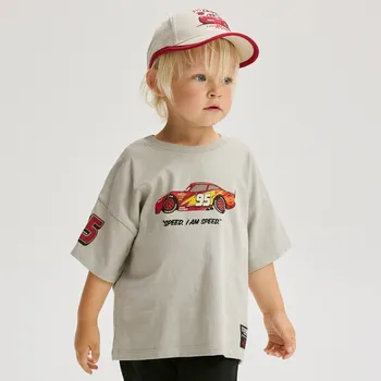 Chlapecké tričko Reserved - Bavlněné tričko Auta - světle šedá - 106FO-09X - 106FO-09X-86