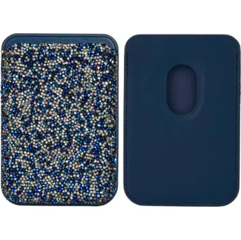 MagSafe magnetická kožená třpytivá peněženka s kamínky Barva: Modro-fialová