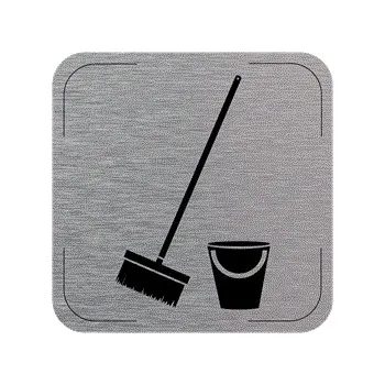 Popis místnosti - cedulka na dveře - Úklidová místnost - piktogram, hliníková tabulka, 80 x 80 mm