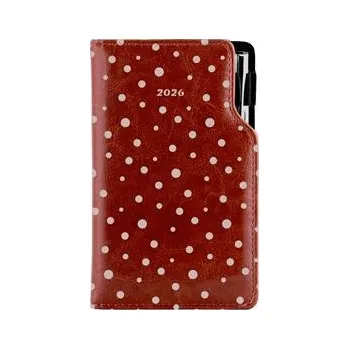 Diář Diář DESIGN týdenní kapesní 2026 český - hnědá - Puntíky