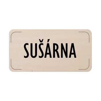Cedulka na dveře - Sušárna, dřevěná tabulka, 160 x 80 mm