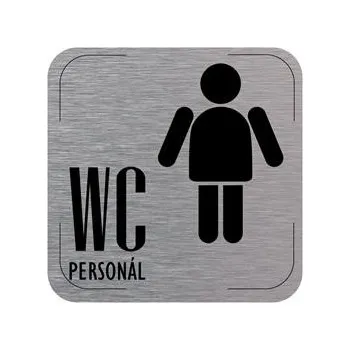 Popis místnosti - cedulka na dveře - WC personál muži, hliníková tabulka, 80 x 80 mm