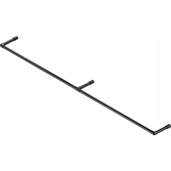 Držák na ručník KOUPELNOVÝ VĚŠÁK NA RUČNÍKY DRŽÁK FI 25MM ČERNÝ MATNÝ 200 CM GINGER