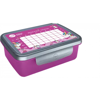 Svačinový box Zdravá sváča box Rozvrh hodin fialová/nerez