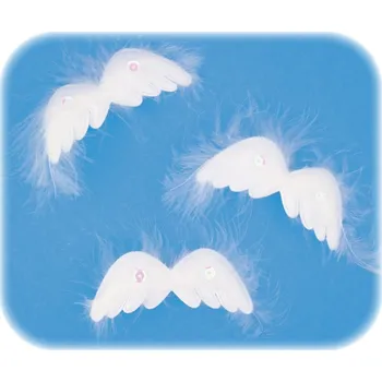 Vánoce Anděl Přerov, s.ro. Křídla andělská s peřím na klipu 8 cm, 3 ks