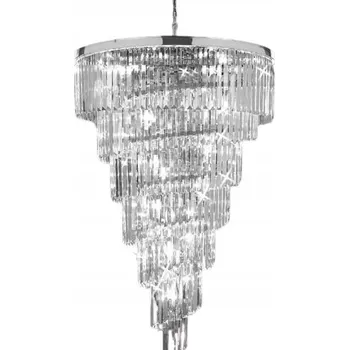 Hereford Spiral Chrome - křišťálový lustr chrom 80cm