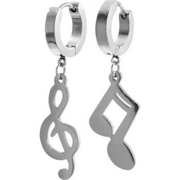 Náušnice BRUNOshop.cz Visací náušnice NOTA a HOUSLOVÝ KLÍČ stříbrná