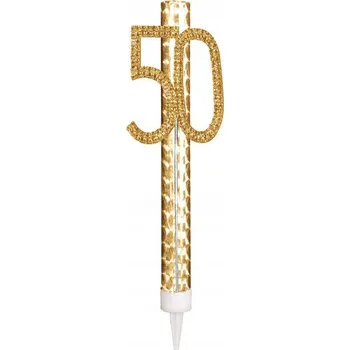 Party dekorace Dortová fontána 50. narozeniny, zlatá, 1 ks