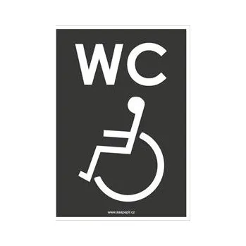 WC PRO INVALIDY, šedá, plast 2 mm 105x148 mm