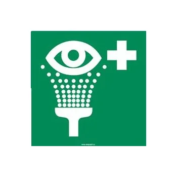 Oční sprcha - bezpečnostní tabulka s dírkami, plast 2 mm 150x150 mm