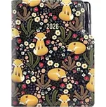 Diář DESIGN týdenní B5 2026 - černý - Liška