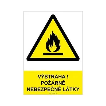 VÝSTRAHA! POŽÁRNĚ NEBEZPEČNÉ LÁTKY - bezpečnostní tabulka, plast A4, 2 mm
