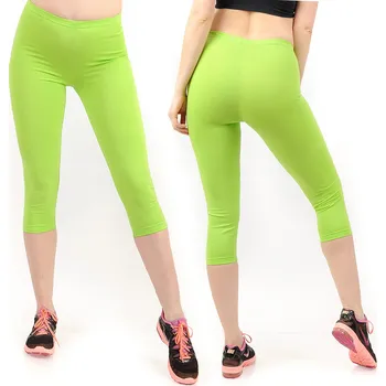 Dámské legíny Dámské 3/4 legíny Capri Legíny na nohy LAEMI 458 Lime 3XL