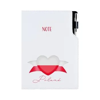 Zápisník Notes - zápisník DESIGN A5 tečkovaný - bílá - Polsko - vlajka