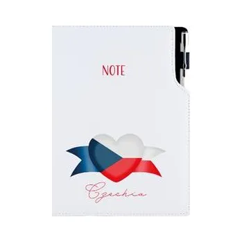 Zápisník Notes - zápisník DESIGN A5 tečkovaný - bílá - Česko - vlajka