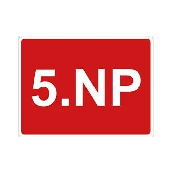 Označení podlaží - 5.NP, plast 2 mm, s dírkami 200x150mm