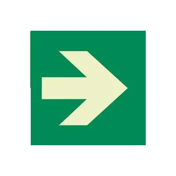 Šipka rovná - fotoluminiscenční tabulka, plast 1 mm 150x150 mm