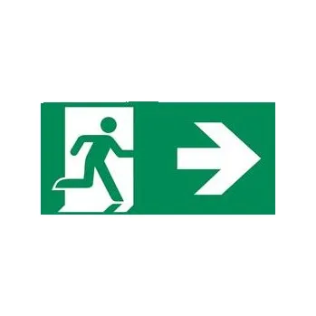 Značení Únikový východ vpravo - bezpečnostní tabulka, samolepka 200x100 mm