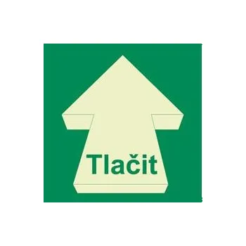 Tlačit - fotoluminiscenční tabulka, samolepka 100x100 mm