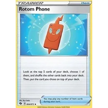 Volný čas Pokémon CPA 064/073 Rotom Phone - Champion’s Path Stav: Near Mint, Verze: REVERSE HOLO