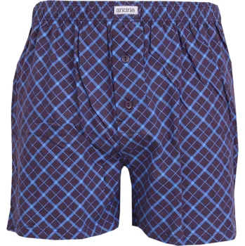 Boxerky Pánské trenýrky Andrie s kostkovaným vzorem PS5912 navy velikost XXL-58/60
