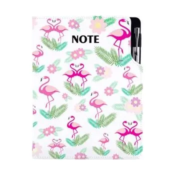 Zápisník Notes - zápisník DESIGN B6 čtverečkovaný - Plameňák