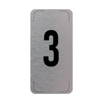 Označení podlaží - číslo 3, hliníková tabulka, 300 x 150 mm