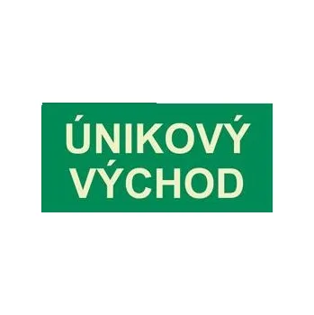 Únikový východ - fotoluminiscenční tabulka, plast 1 mm 300x150 mm