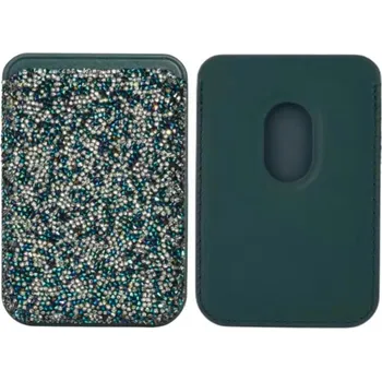 Peněženka MagSafe magnetická kožená třpytivá peněženka s kamínky Barva: Modrozelená