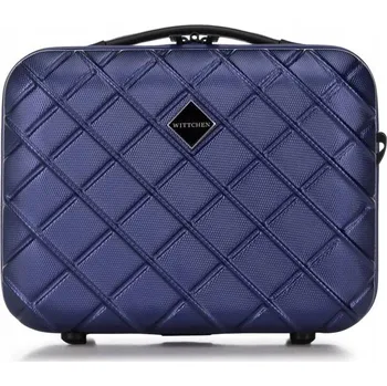 Cestovní kosmetická taška WITTCHEN 56-3a-554-91 z ABS plastu, mřížkovaný design, tmavě modrá